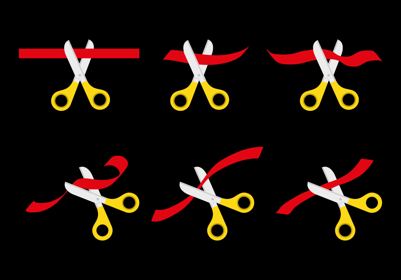 Ribbons Cutting Vector Set 102250 Vector Art at Vecteezy