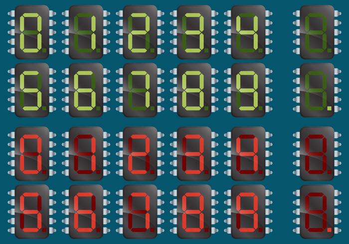 Microchips numéricos vector