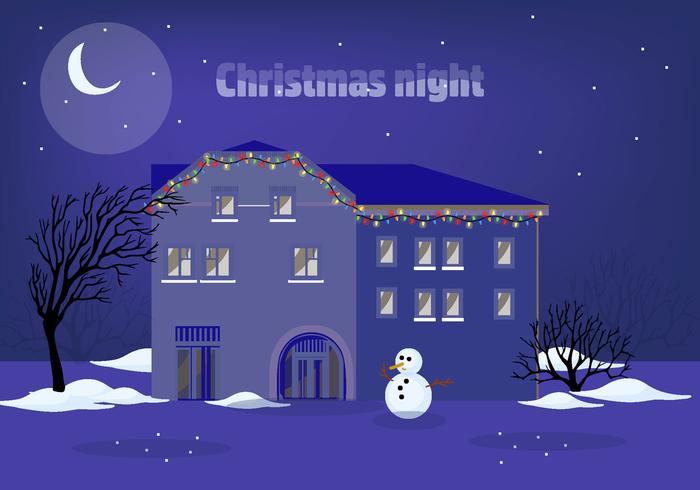 Free Christmas Night Vector Illustration Free Christmas Night Vector Illustration