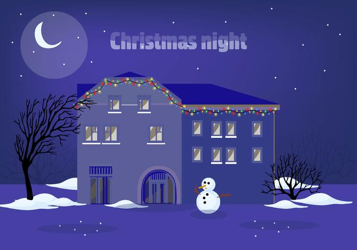 Free Christmas Night Vector Illustration