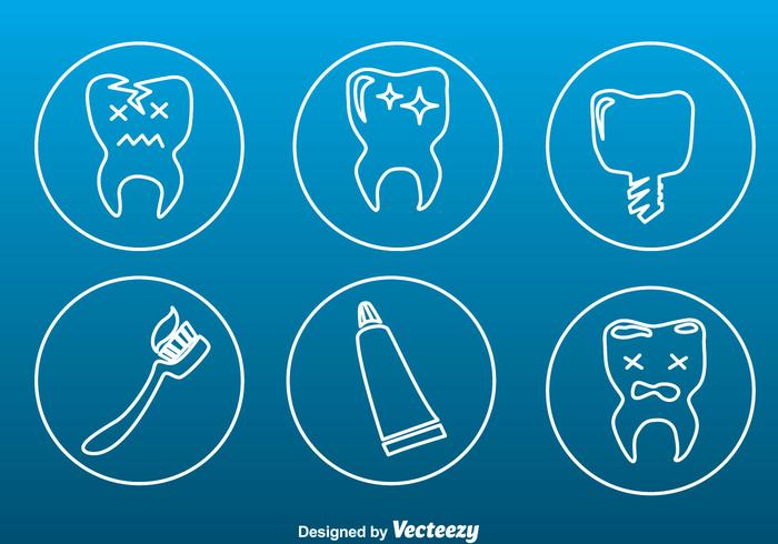 Teeth Care Tin Outline Icons Teeth Care Tin Outline Icons
