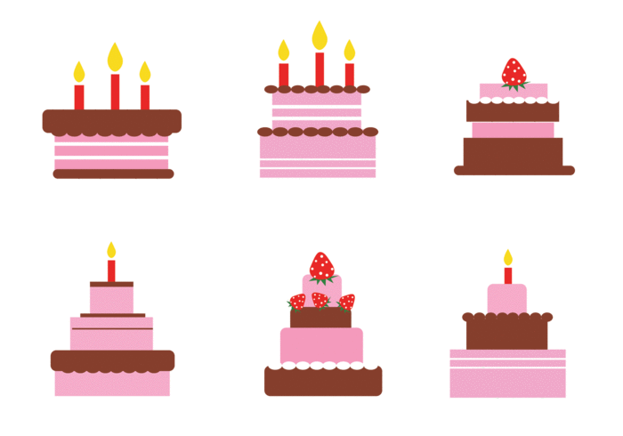 Celebration cakes set vector