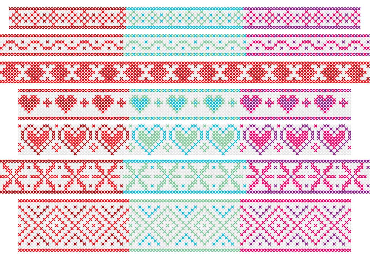Cross Stitch Banners 102291 Vector Art At Vecteezy