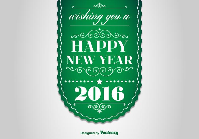 Happy New Year 2016 Label vector