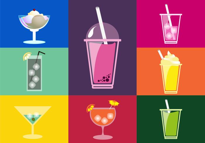 Drinks Illustrations Flat Icons vector