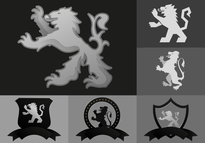 Lion Rampant Icons vector