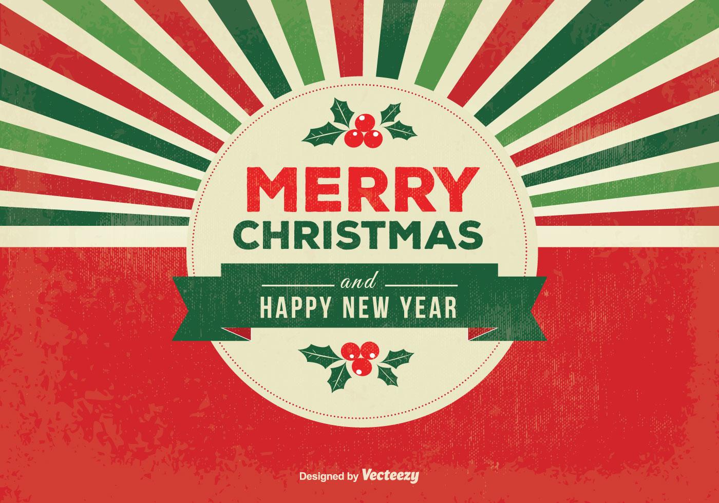 Retro Merry Christmas Illustration 102330 Vector Art at Vecteezy