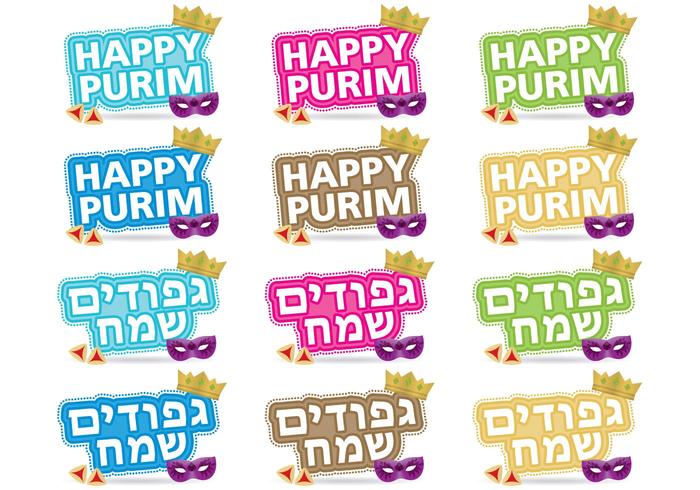 Purim Titles vector