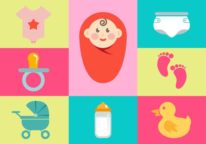 Baby Illustrations Icon Elements Vector