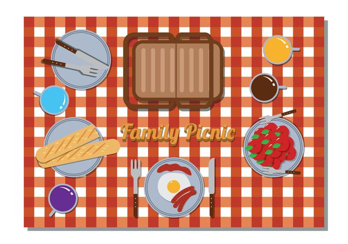 Familia Picnic Vector