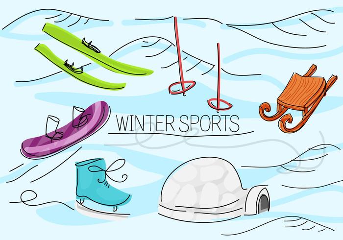 Fondo de vectores de deportes de invierno gratis