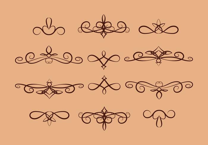 Scrollwork Set on Tan Background vector
