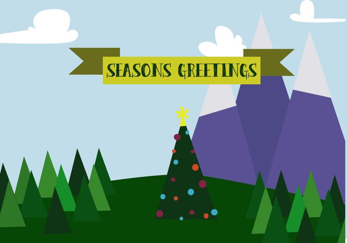 Free Christmas Mountains Vector