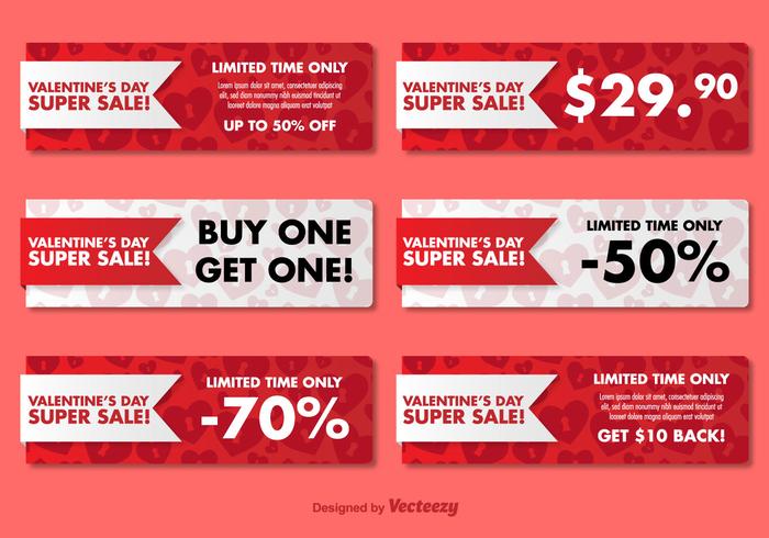 Valentine's Day Sale Banners vector