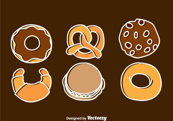 Iconos De Panadería Y Pastelería vector