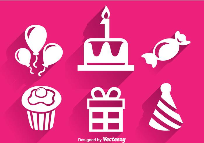 Birthday White Icons Birthday White Icons