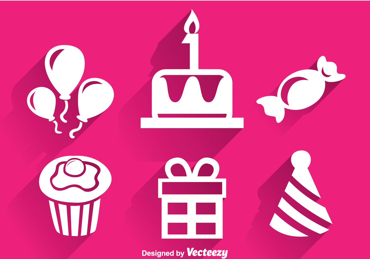 Birthday White Icons Vector Art At Vecteezy