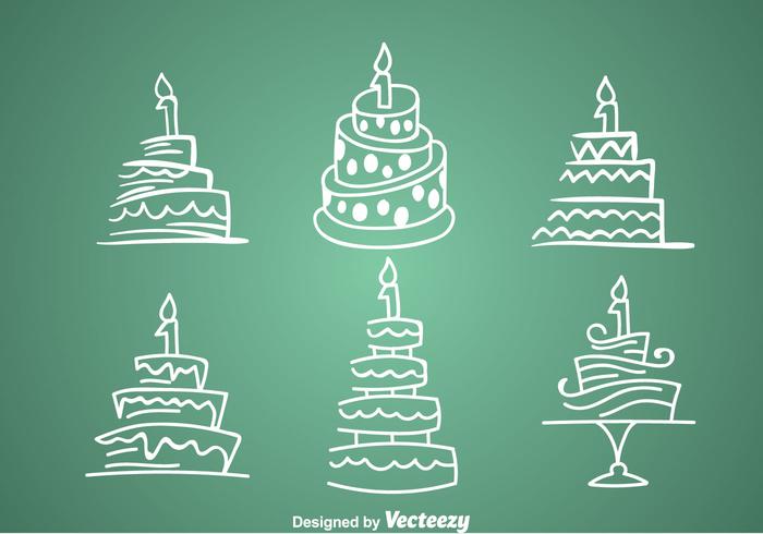 1r Iconos de la torta de cumpleaños vector