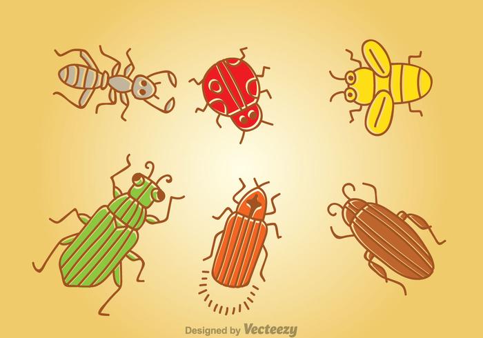 Vector de insectos de dibujos animados