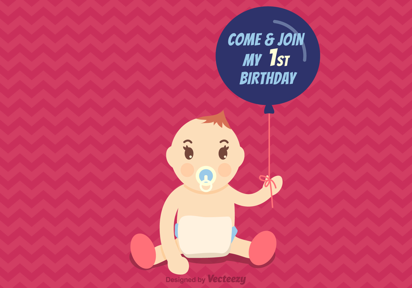 Download Free 1st Birthday Vector Invitation 102492 Vector Art at ...