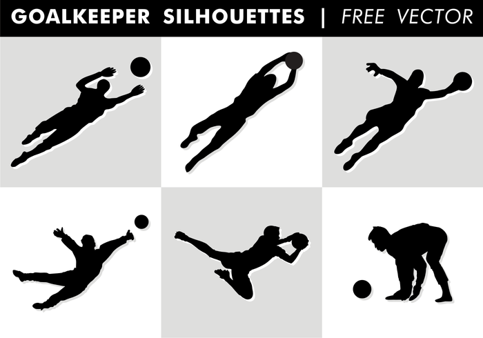 Goalkeeper Silhouettes Free Vector