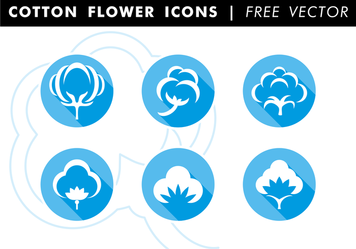 Iconos planos de algodón vector libre