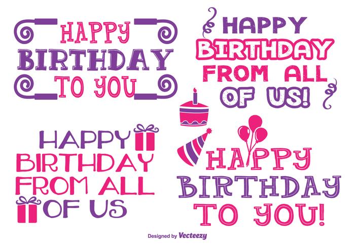 Cute Birthday Label Set vector