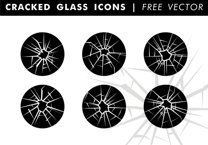 Cracked Glass Icons Vector