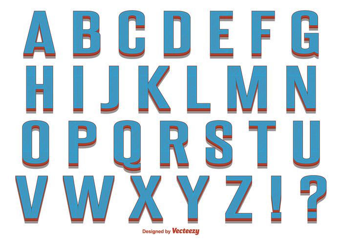 Retro Style Alphabet Set vector