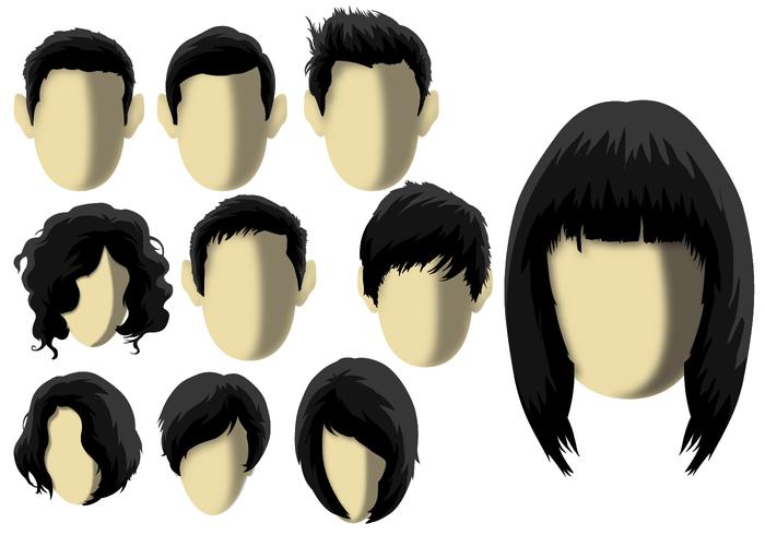 Coiffure - Modelo de cabello vector