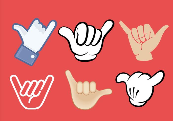 Shaka Hand Sign Vectors Shaka Hand Sign Vectors