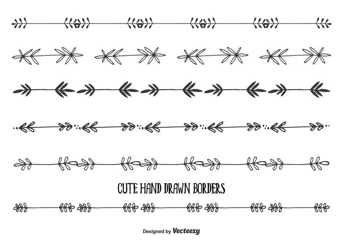 Cute Hand Drawn Style Borders vector