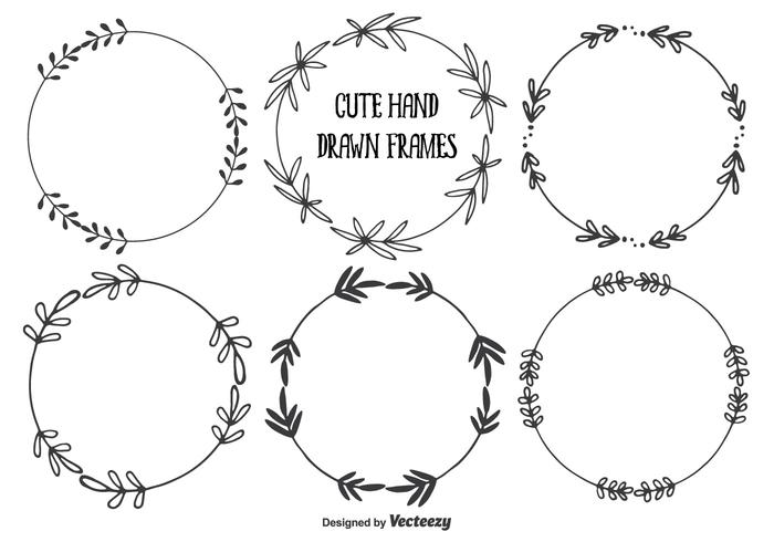 Cute Hand Drawn Frames Set vector