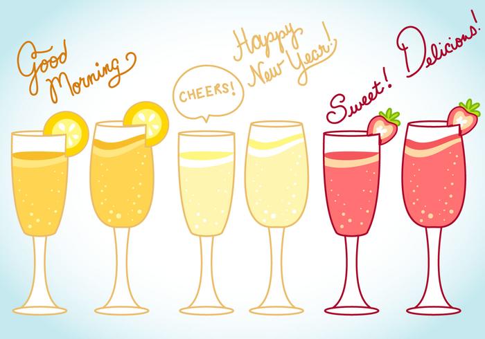 Mimosa and Celebration Vector and Text Art