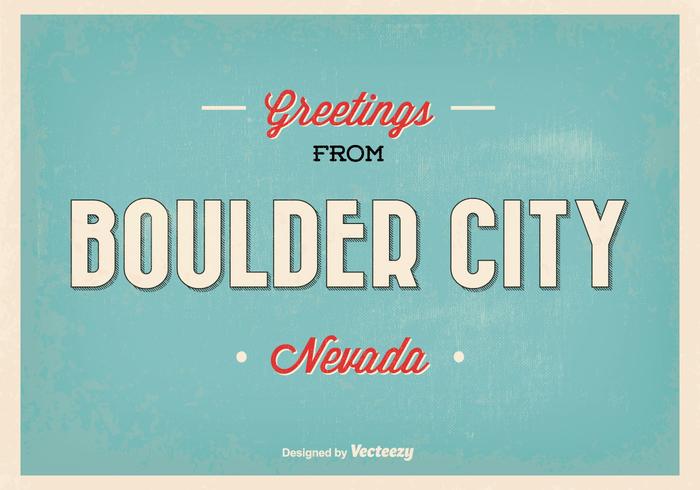 Retro Style Boulder City Greeting Illustration vector