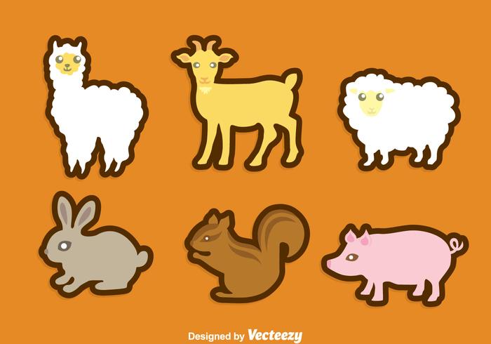 Conjunto de iconos de animales vector