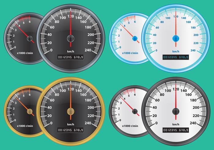 Colorful Tachometers vector