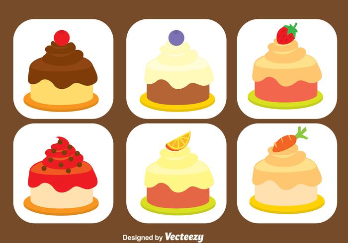 Dulce Shortcake conjunto de iconos vector