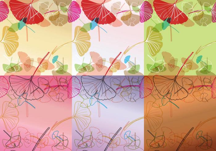 Colorful Ginkgo Background Vectors