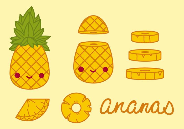 Ananas Piñas Vector