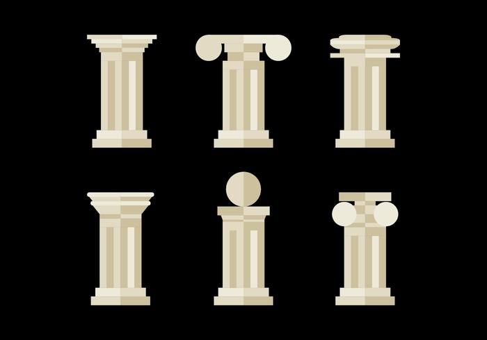 Flat and Minimalist Roman Pillars vector
