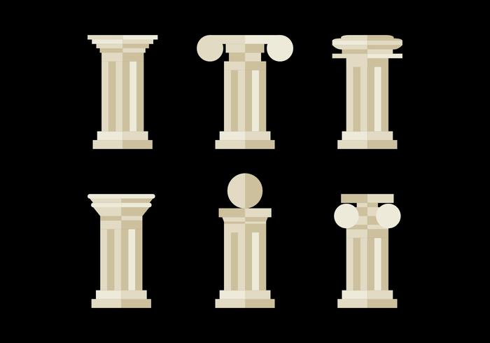 Flat and Minimalist Roman Pillars vector