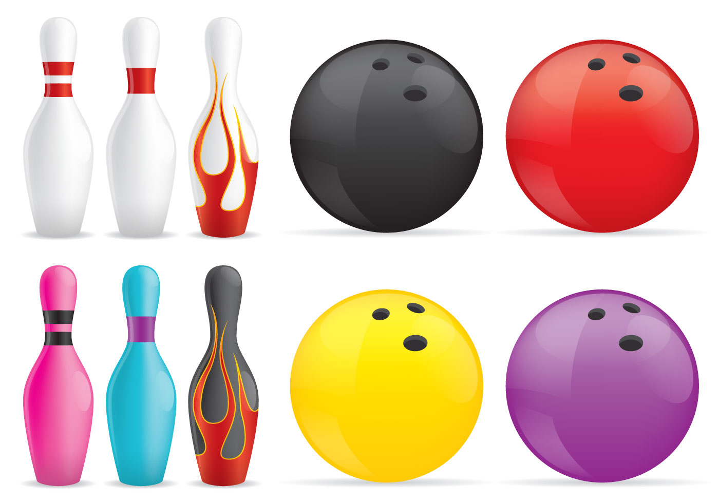 Download Bowling Pins And Balls for free.