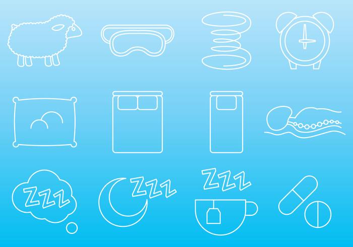 Mattress And Sleep Icons vector