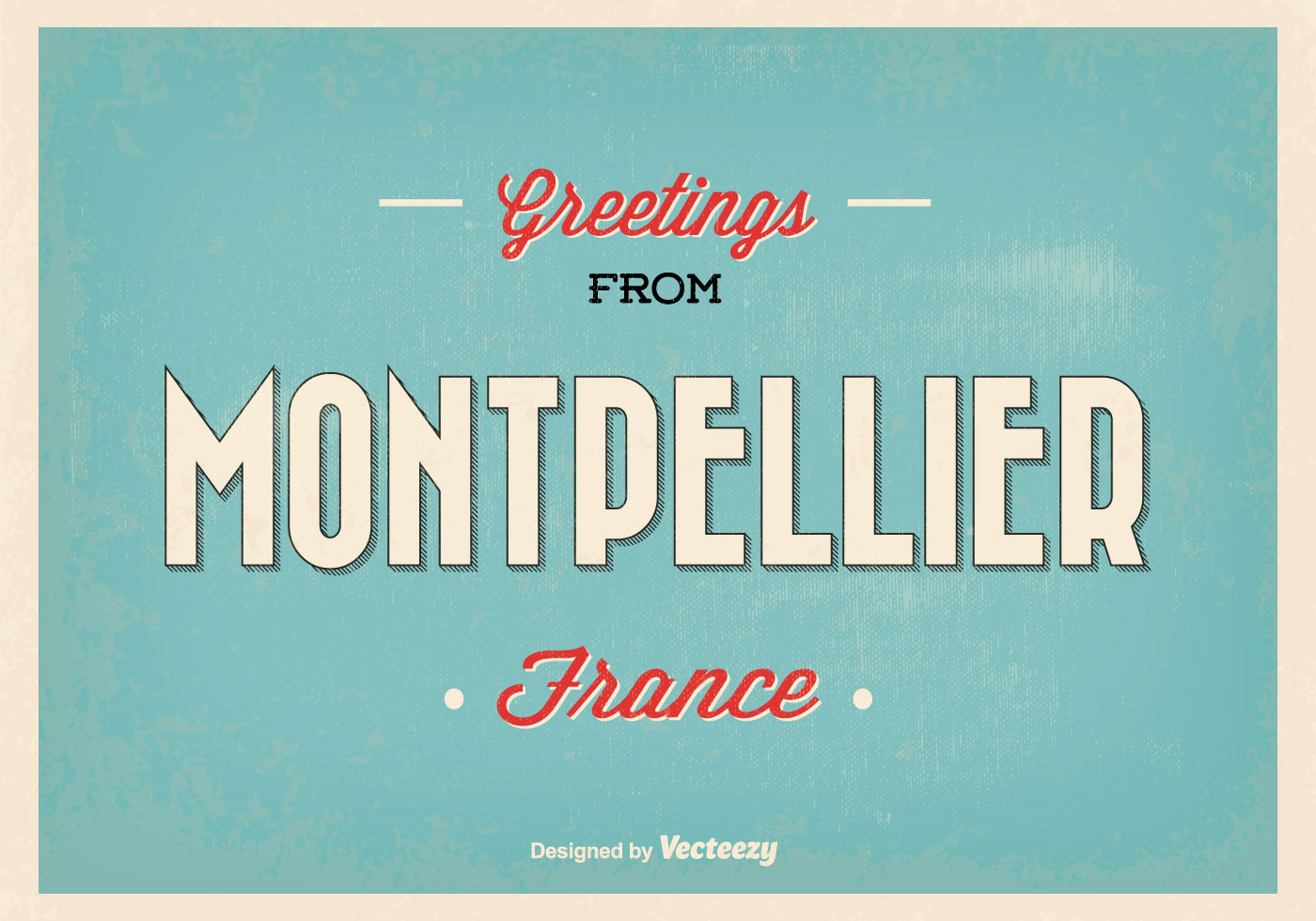 Montpellier France Greeting Illustration 102704 Vector Art at Vecteezy