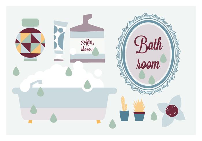 Elementos de baño gratis vector de fondo