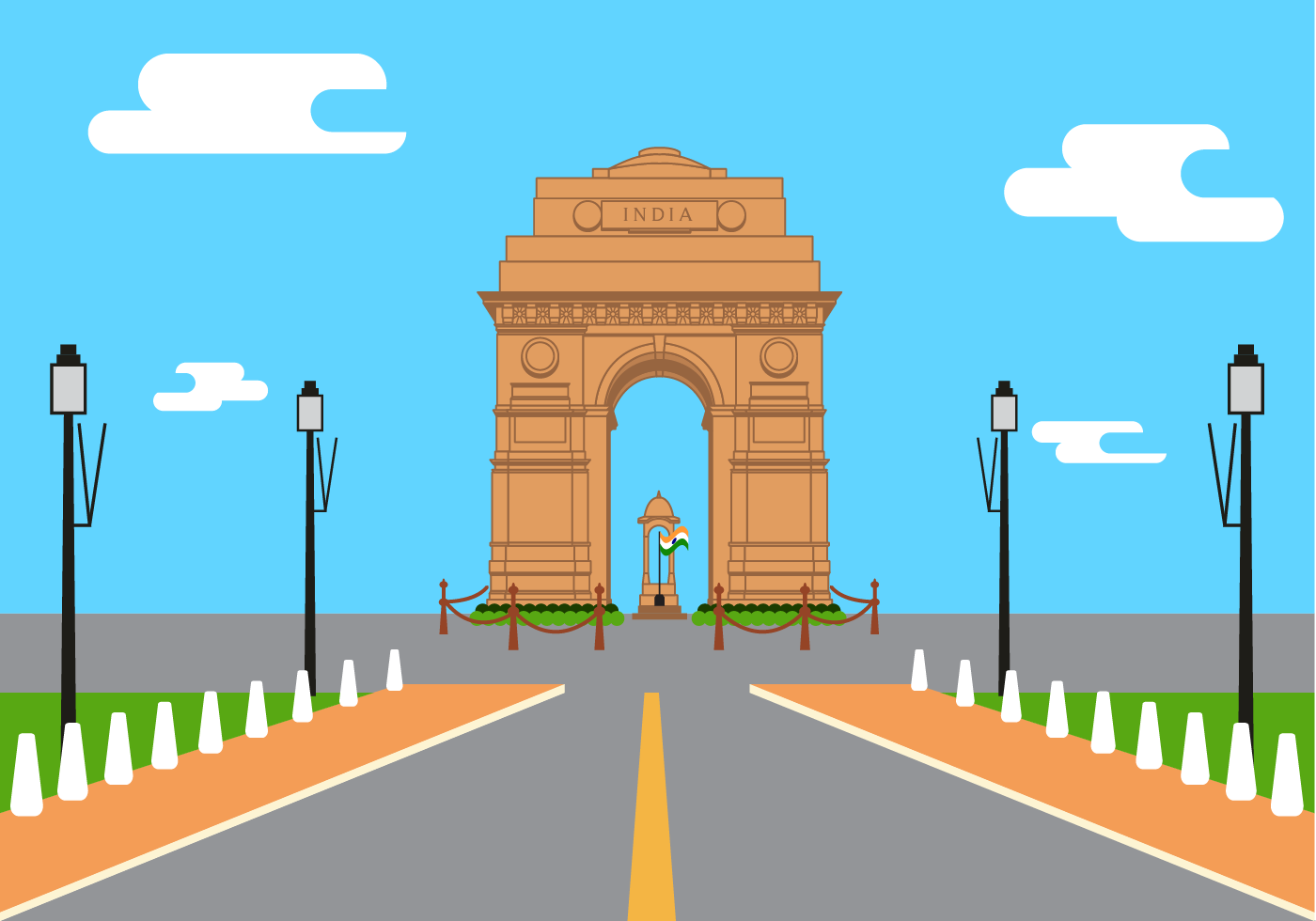 India Gate Vector Art, Icons, and Graphics for Free Download
