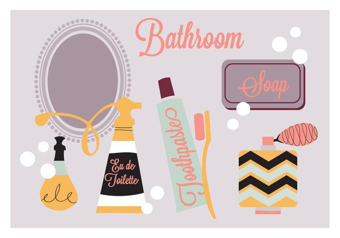 Bathroom Elements Vector Background