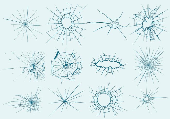 Cracked Glass Marks vector