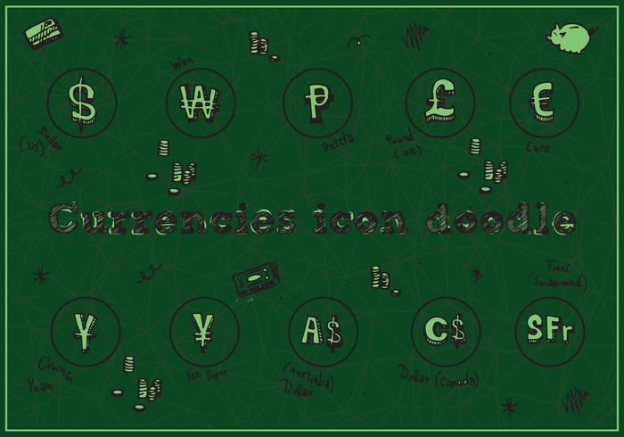 Free Currencies Icon Doodle Vector Background Free Currencies Icon Doodle Vector Background